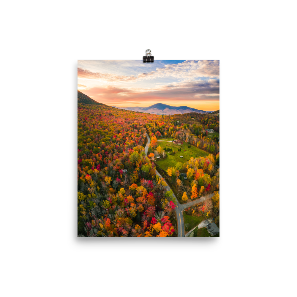 Vertical Sunrise Panoramic over Jackson, New Hampshire - Photo paper poster